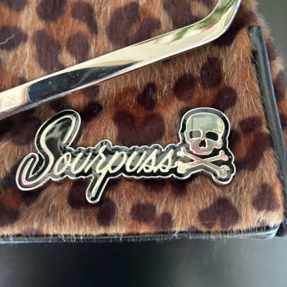 Sourpuss Faux Fur Leopard Clutch (no strap) with Snap Closure - Picture 2 of 7